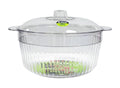 Large clear plastic salad bowl with lid 2.7 litre 23cm wide, wholesale serving bowl for restaurants and catering
