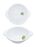 White round plastic colander 33cm for commercial kitchen draining and food preparation