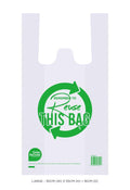 Large heavy-duty reusable plastic shopping bags 30x55x16cm pack of 100 for retail and catering use