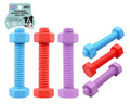 TPR rubber novelty screw-shaped interactive dog toy 16cm x 4.5cm in assorted designs