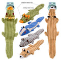 Long striped crackle animal squeaky dog toy 43cm x 14cm – assorted designs for interactive dog play