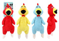 Jumbo 35cm plush chicken dog toy in yellow and white, shown on a white background – wholesale squeaky dog toy