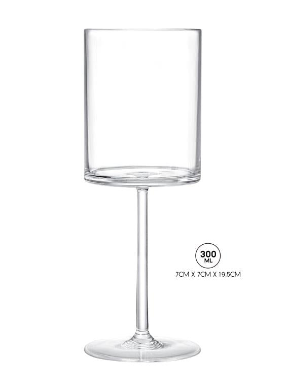 280ml clear acrylic plastic wine glass, Modern Series reusable drinkware for restaurants and outdoor events