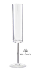 150ml clear acrylic plastic champagne flute glass, reusable Modern Series, ideal for events and bar service