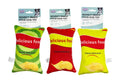 Novelty snack food shaped dog squishy toys in 3 assorted designs, 19x13cm, for pet stores and gift retail