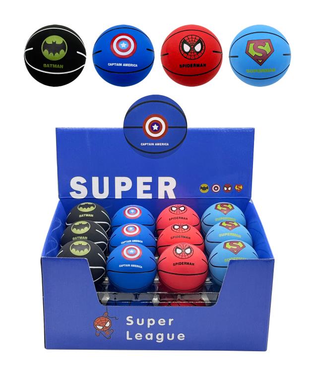 Superhero high bounce ball 6cm assorted – Captain America Spiderman Batman Superman party bag toy for kids
