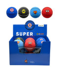 Jumbo superhero high bounce ball 9cm assorted – large novelty party bag toy for older kids events