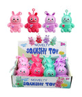 Labubu novelty squishy toy 12x10x5.5cm in 4 assorted colours – trending party bag filler for kids and teens