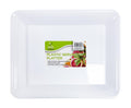 White re-usable plastic catering platter 26.2x21.2cm for buffet and canape service