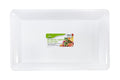 Large white re-usable rectangular plastic serving platter 46x28.5cm for catering buffets and event food service