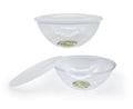 Clear round plastic serving bowl with airtight lid, 20cm diameter, for party and catering buffet use