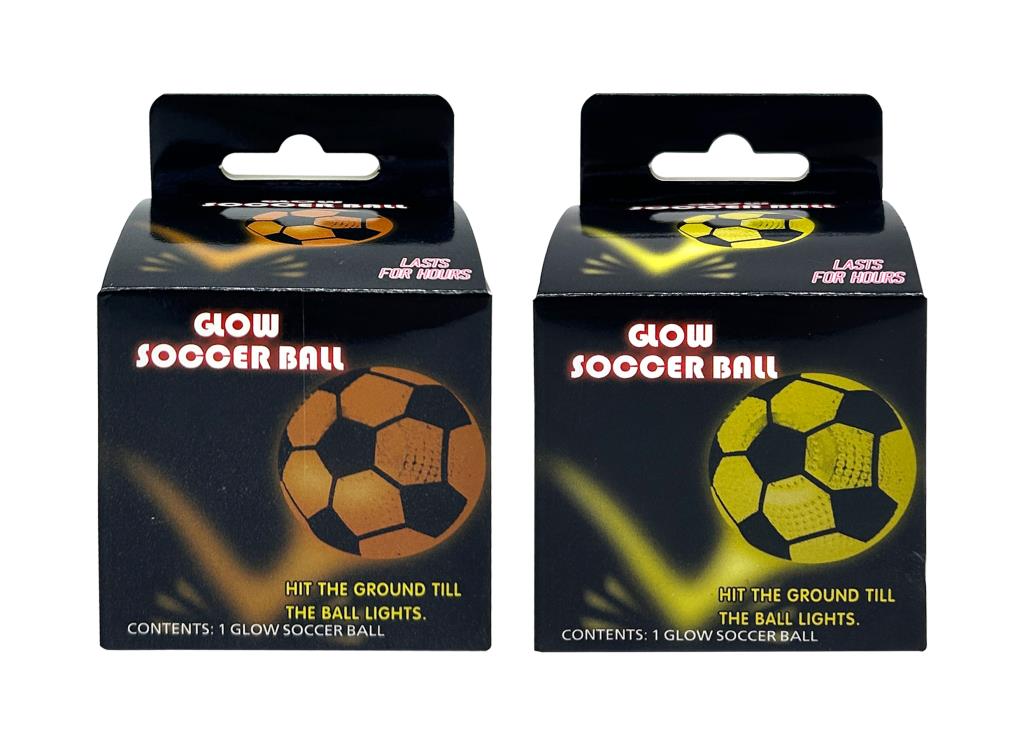 Glow in the dark soccer ball 6cm high-bounce rubber ball in assorted colours, party bag filler