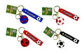 World Cup themed soccer ball keyring 7cm in 4 assorted colours – novelty party bag toy for kids