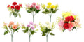 Artificial allium 5-head bunch 32cm assorted colours polyester stems, suited for modern event table arrangements and retail display