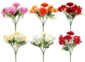 Artificial chrysanthemum and hydrangea mixed 7-stem bunch 32cm assorted colours wholesale flowers DPack