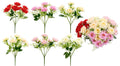 Artificial rose 7-stem bunch 32cm assorted colours wholesale bulk decorative roses DPack
