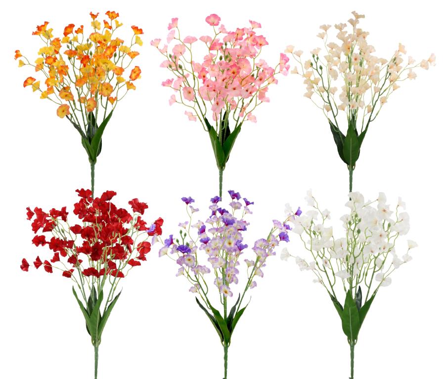 Artificial morning glory 5-stem bunch 53cm assorted colours wholesale decorative flowers DPack