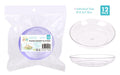 12-pack clear round plastic mini dessert platters 8.5x1.8cm for canape and dessert catering service