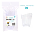 12-pack clear plastic round dessert cups 6.6x6.1x7.6cm for cafe dessert service and catering