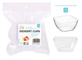 12-pack clear plastic square dessert cups 7.5x7.5x4cm for modern dessert plating and catering events