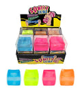 Neon colour fidget sensory cube 5.5cm, multi-side tactile buttons and switches, bulk pack of 24 assorted colours