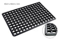 Black anti-fatigue rubber standing mat 60x40cm 10mm thick for commercial kitchen checkout workbench