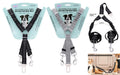 Dual-series nylon dog seat belt with Y-split bungee and two metal hooks for large dog car restraint, adjustable 50-84cm