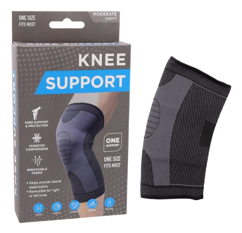 DUR8426 neoprene knee compression support sleeve 28cm length 3mm thick one size fits most
