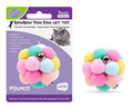 5CM rainbow pom pom cat toy with bell in assorted colours - tactile bell ball for cats