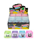 Clear glitter water-bead squishy cube smiley face cartoon TPR squeeze toy 4 assorted colours