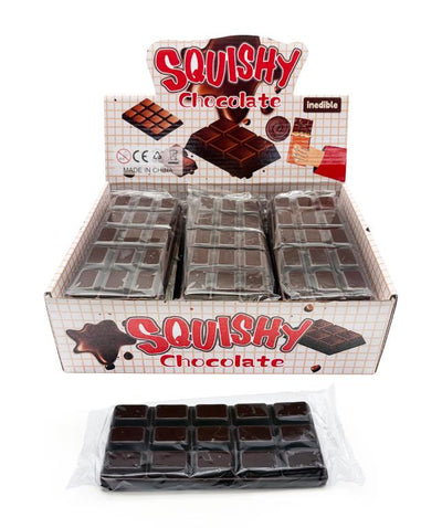 Squishy chocolate block toy 16x7cm - novelty stress toy for gift shop retail display