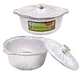 2PK Large (5.3LTR) Foil Pot W/Lid - 34CM Diameter x 11CM High - wholesale bulk packaging | DPack