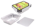 15PK Foil Containers W/Lids -  22.5CM x 16CM  x 5.3CM - wholesale bulk packaging | DPack