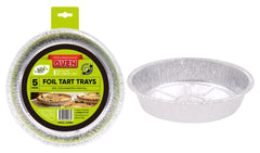 5PK Foil Tart Trays -  21CM Diameter x 4CM