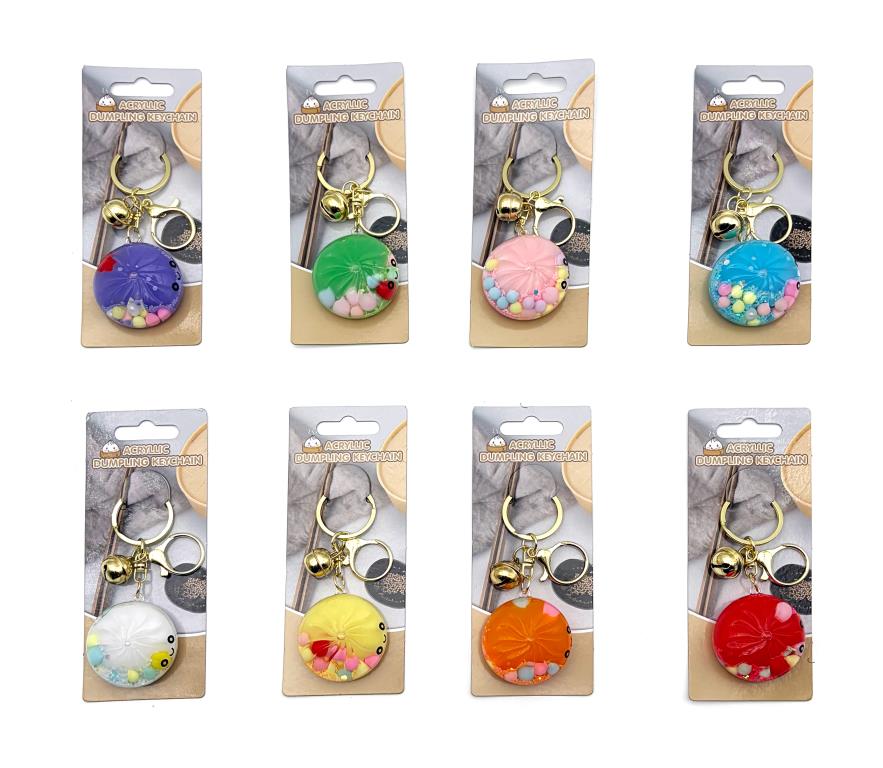 Acrylic steam bun novelty keychain 4.3cm - wholesale acrylic key rings for gift shop retail