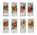 Crocheted sunflower and rose bouquet with LED fairy light in flat Best Wishes gift box, 9x24.5x12cm assorted