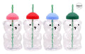 Teddy bear shaped plastic novelty cup with reusable straw, 600ml, for parties, kids drinks and novelty retail