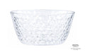 Clear diamond-faceted oval acrylic plastic salad bowl 800ml for catering and events