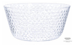 Plastic Acrylic Diamond Style Large Bowl- 4000ML