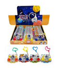 Four astronaut themed water ring toss games with cloud, star, heart and moon shaped keyring clips