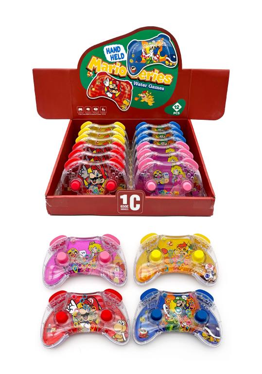 Four controller shaped retro adventure water ring toss games with cartoon hero characters