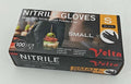 100-pack Velta small black nitrile heavy-duty powder-free disposable gloves for food prep and cleaning professionals