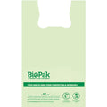 BioPak compostable 25L bin liners with tie-handles, green, pack of 100 - AS 4736 and AS 5810 wholesale Melbourne