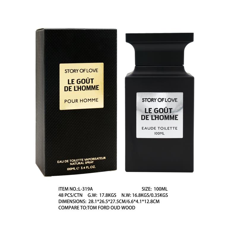 Black Code 100ml cologne dupe bottle inspired by Tom Ford Oud Wood, rich woody oud fragrance for retail stores