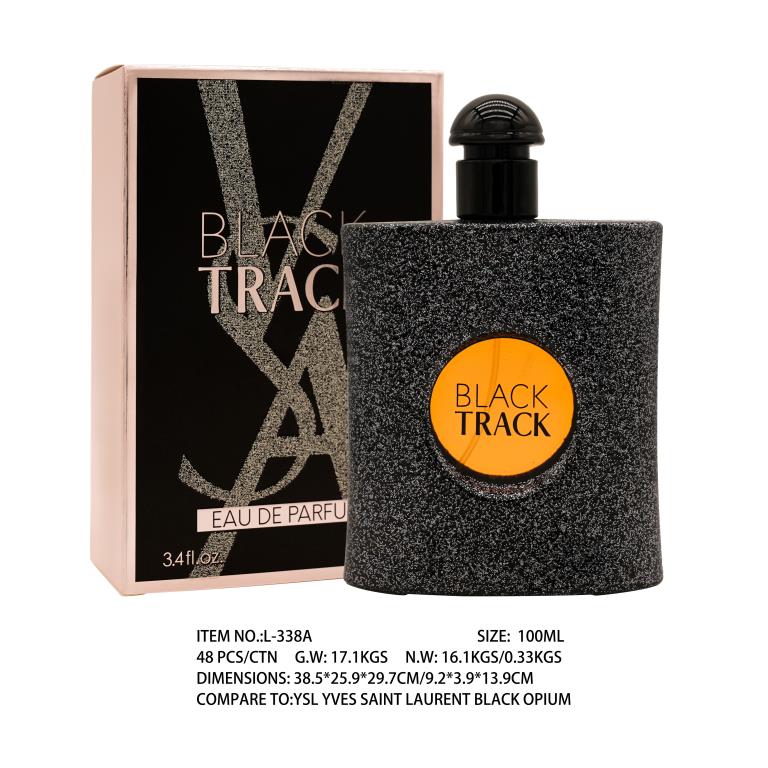 100ml Black Track womens fragrance bottle, perfume dupe inspired by YSL Black Opium, full-size spray