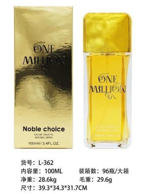 100ml One Million men's fragrance bottle, fragrance dupe inspired by Paco Rabanne 1 Million