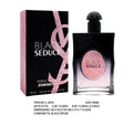 Black Seduce 100ml perfume dupe bottle inspired by Black Opium, dark floral fragrance for retail gift shops