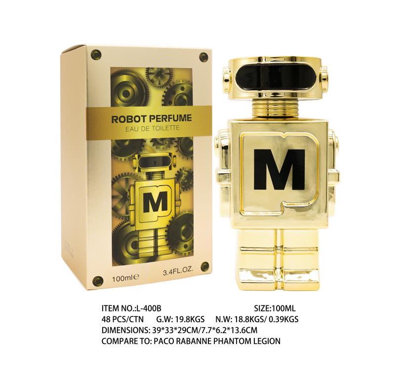 Robot 100ml fragrance dupe bottle inspired by Paco Rabanne Phantom Legion, futuristic clean masculine scent