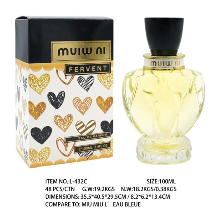 100ML Muiw Ni - Smells like Miu Miu L'Eau Bleue (L432C) - wholesale bulk packaging | DPack