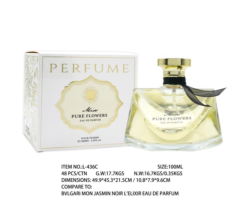100ml white jasmine floral eau de parfum, L436C, carton of 12, inspired by Mon Jasmin Noir, DPack wholesale